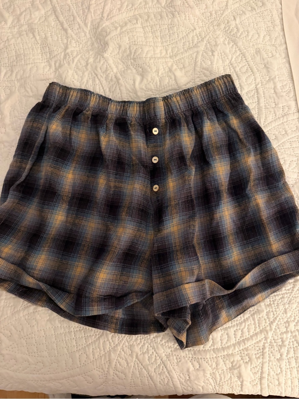 Free People Plaid Button-Front Women's Shorts